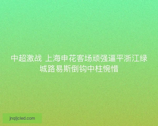 中超激战 上海申花客场顽强逼平浙江绿城路易斯倒钩中柱惋惜